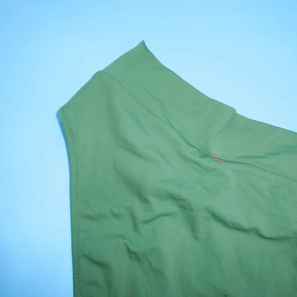 Victorias Secret XL Green Ruffle Hi-Waisted Brazilian Hipster Bikini Bottom Swim